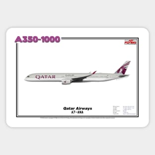 Airbus A350-1000 - Qatar Airways (Art Print) Sticker